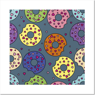 Cute Cartoon Donuts Kids Background Pattern Seamless Posters and Art